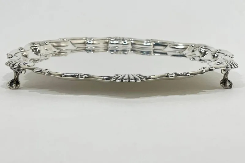 New Pamono English Silver Tray on Paw Feet attributed to Gibson and Langman, 1898