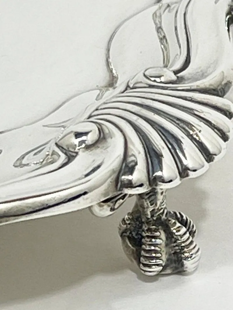 New Pamono English Silver Tray on Paw Feet attributed to Gibson and Langman, 1898