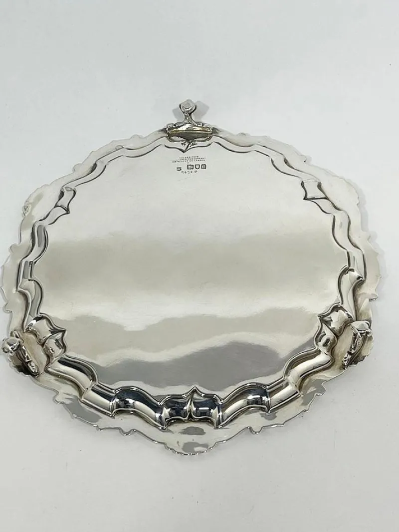 New Pamono English Silver Tray on Paw Feet attributed to Gibson and Langman, 1898