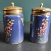 Pamono English Silver-Plated and Lusterware Cruet Set from John Turton & Co., Sheffield, 1920s, Set of 4> Salt & Pepper Shakers