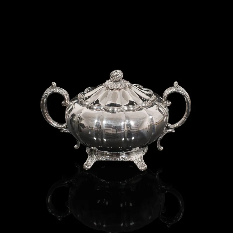 Pamono English Silver-Plated Tea Service from Viners of Sheffield, 1960s, Set of 2> Coffee & Tea Service