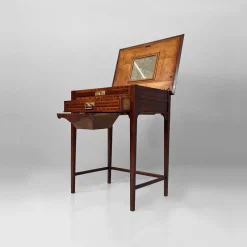 Pamono English Victorian Style Console Table in Wood with Mirror and Drawers, 1930s