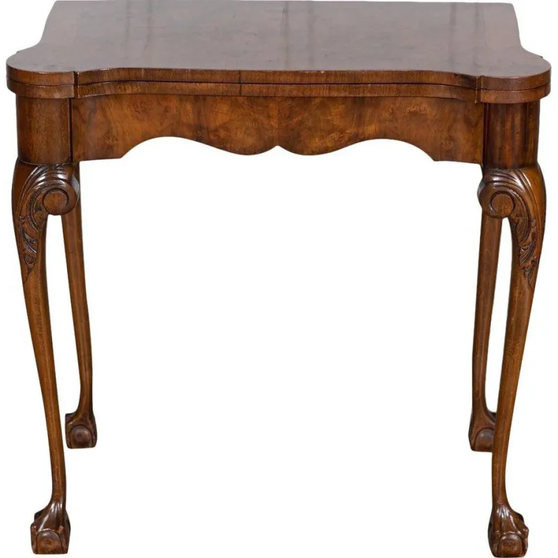 Pamono English Walnut & Mahogany Games Table, 1940s