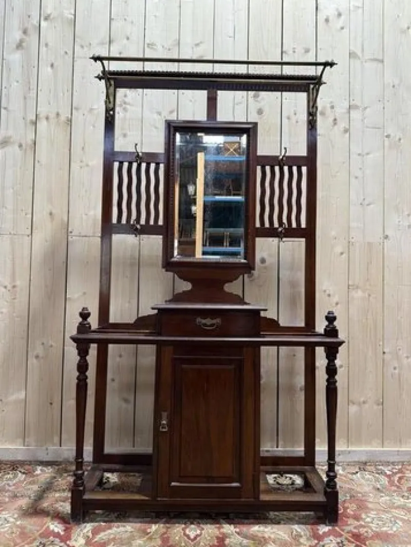 Pamono English Wardrobe in Mahogany> Racks, Hooks & Valets