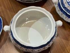 Pamono English Willow Porcelain Dinner Service, Set of 27><noscript><img width=