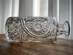 New Pamono Engraved Cut Glass Decanter with Silver-Plated Gin Tag, 1930s