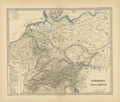 Clearance Pamono Engraved Map of Roman Frontiers, 1880