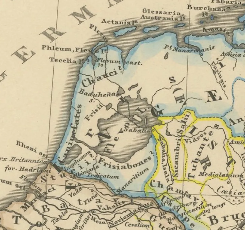 Clearance Pamono Engraved Map of Roman Frontiers, 1880