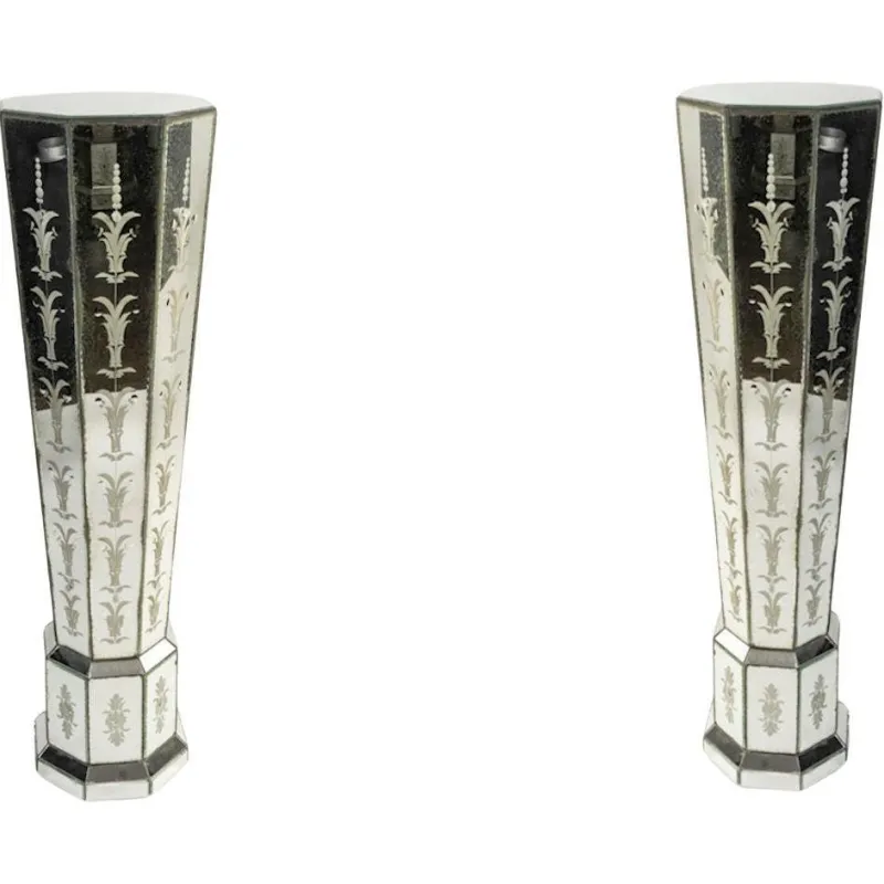 Online Pamono Engraved Mirror Columns, Set of 2