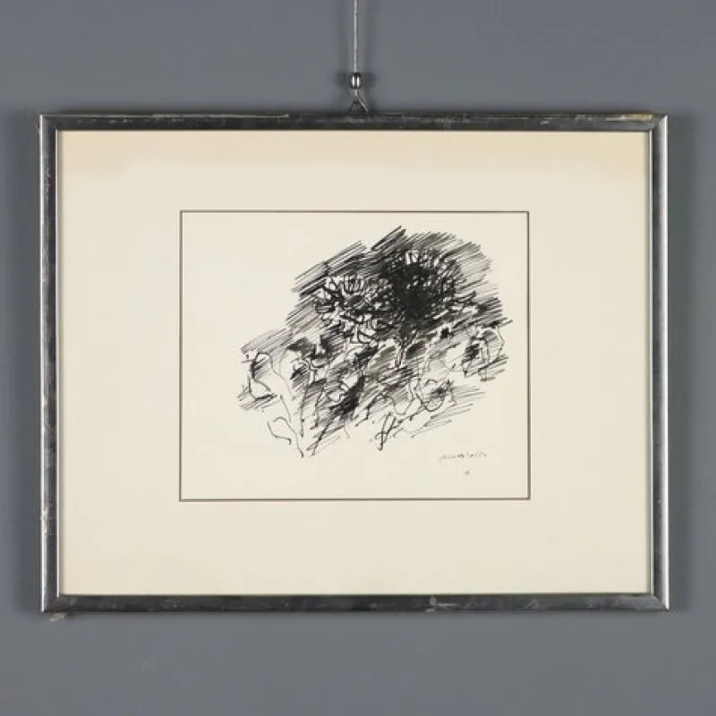 Outlet Pamono Ennio Morlotti, Composition, Ink on Paper