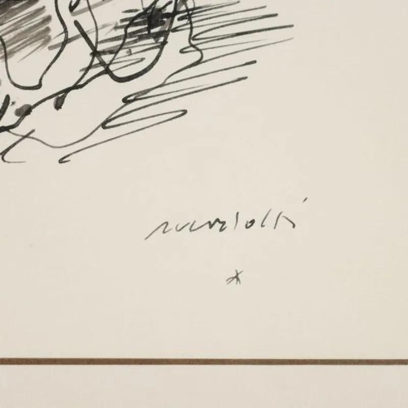 Outlet Pamono Ennio Morlotti, Composition, Ink on Paper
