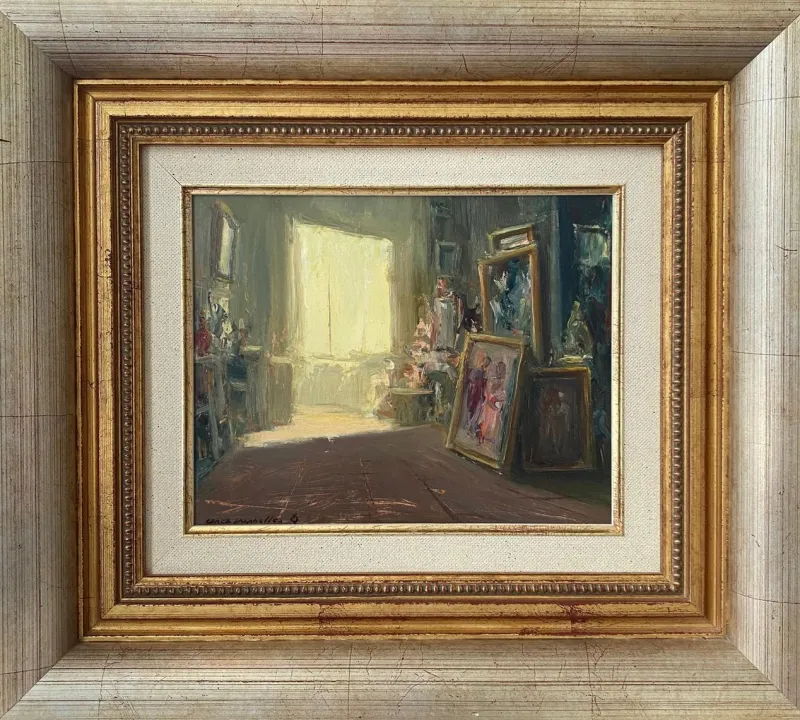 Pamono Enrique Gomez Sacanelles, Artist's Study, 1980s, Oil on Canvas> Impressionist