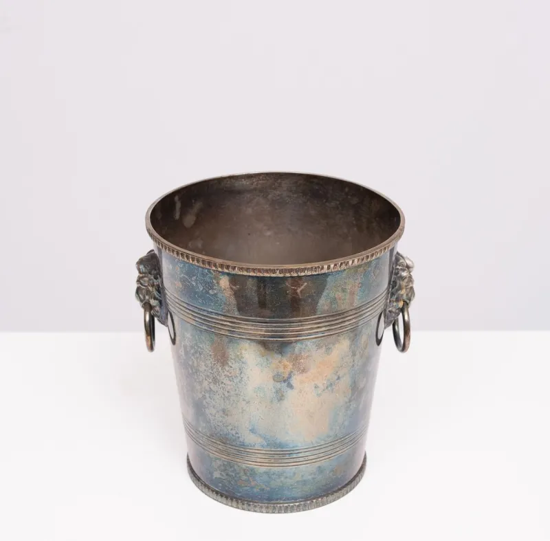 Pamono Epns Silver Plated Lions Head Wine Cooler, 1950s> Ice Buckets & Wine Coolers