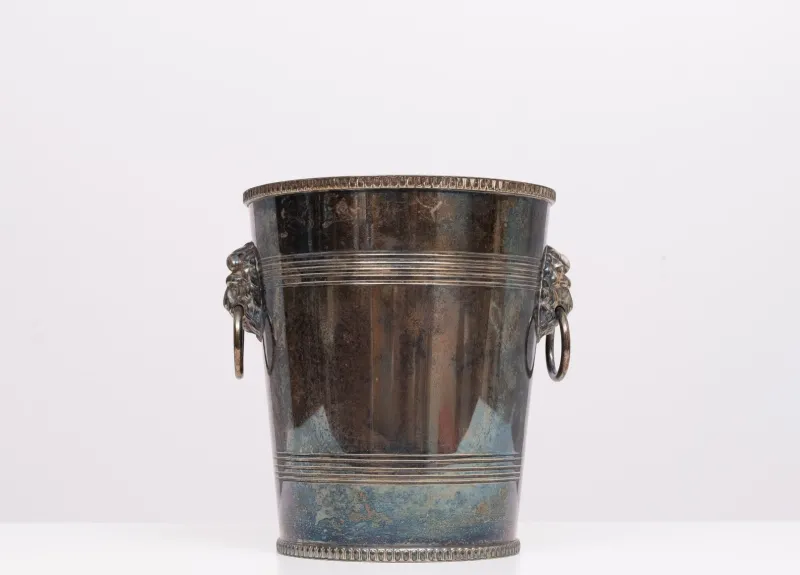 Pamono Epns Silver Plated Lions Head Wine Cooler, 1950s> Ice Buckets & Wine Coolers