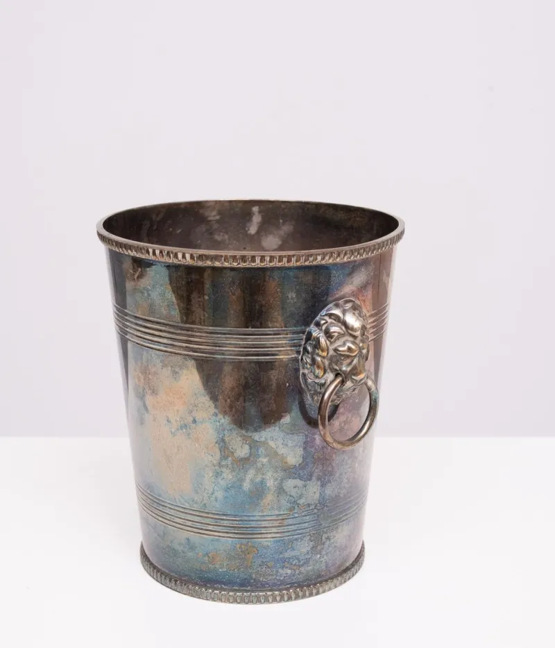 Pamono Epns Silver Plated Lions Head Wine Cooler, 1950s> Ice Buckets & Wine Coolers