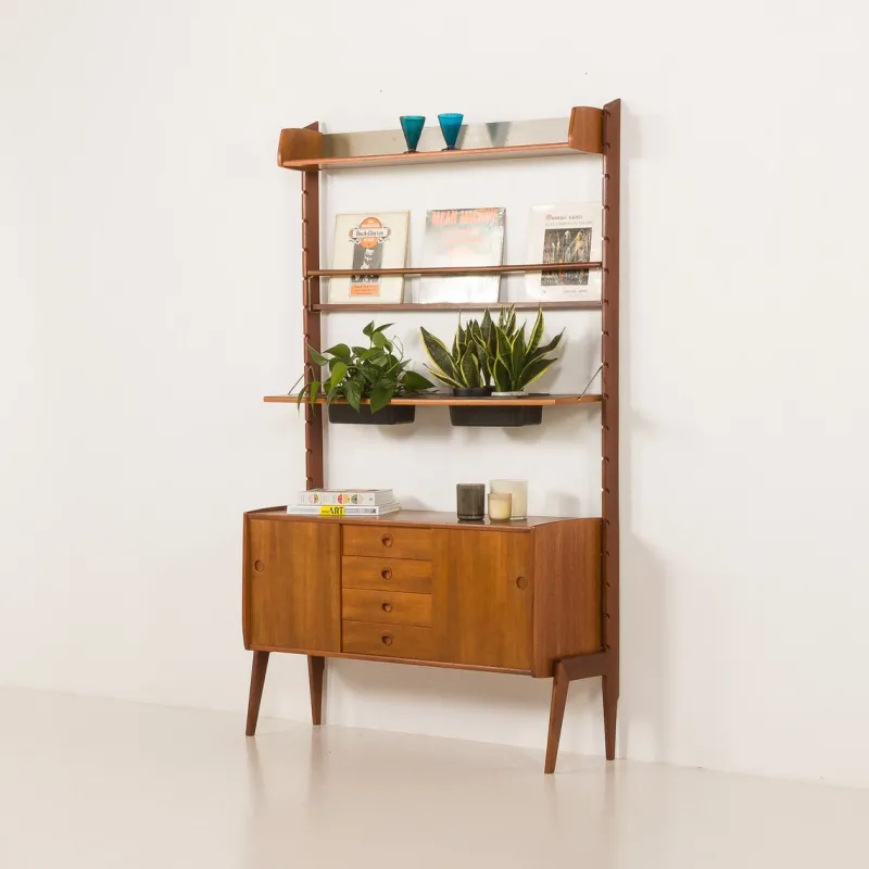 Pamono Ergo Wall Unit with Planter by John Texmon, Norway, 1960s