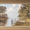 Pamono Erich Paulsen, Lakescape, Original Oil Painting, Late 20th Century, Framed> Impressionist