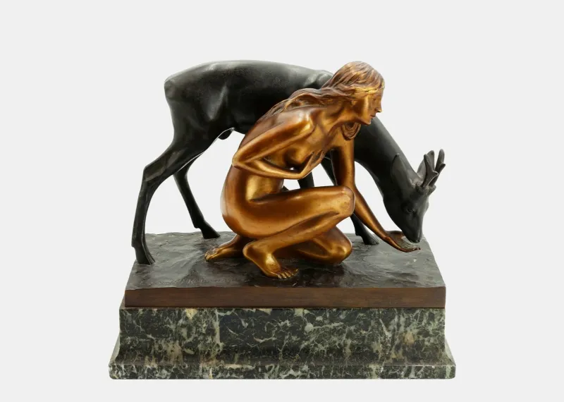 Clearance Pamono Erich Schmidt-Kestner, The Feeding, 1915, Bronze