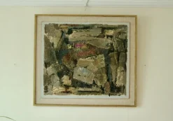 Pamono Erik Emanuelsson, Abstract Composition, Mid-20th Century, Oil on Panel, Framed