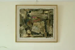 Pamono Erik Emanuelsson, Abstract Composition, Mid-20th Century, Oil on Panel, Framed