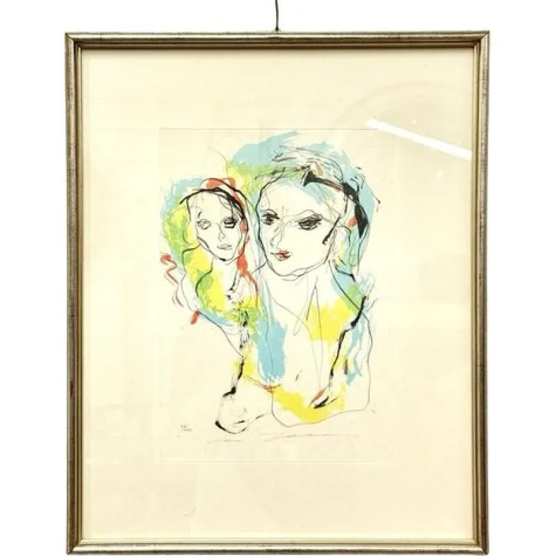 Pamono Ernesto Treccani, Mother and Son, 1970s, Lithograph