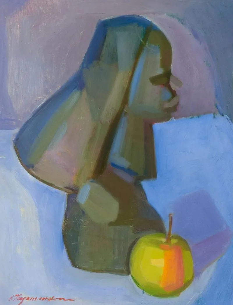 Outlet Pamono Ernst Ingemansson, Modernist Still Life with Woman's Bust, 1960s, Oil on Canvas