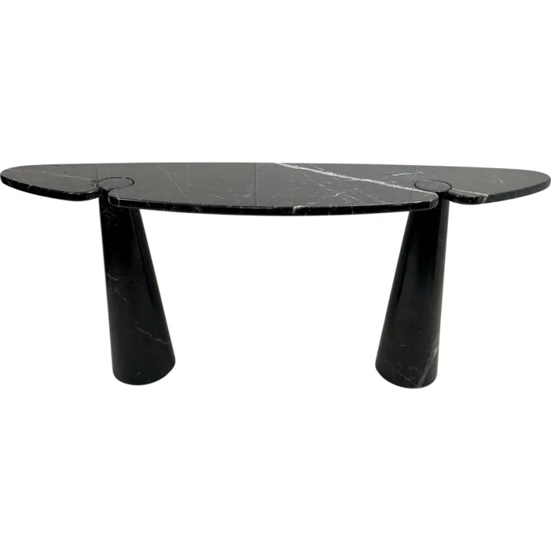 Pamono Eros Console in Black Marble by Angelo Mangiarotti, 1970s> Console Tables