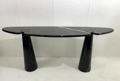 Pamono Eros Console in Black Marble by Angelo Mangiarotti, 1970s> Console Tables