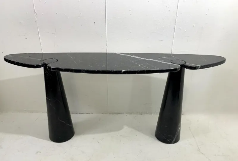 Pamono Eros Console in Black Marble by Angelo Mangiarotti, 1970s> Console Tables