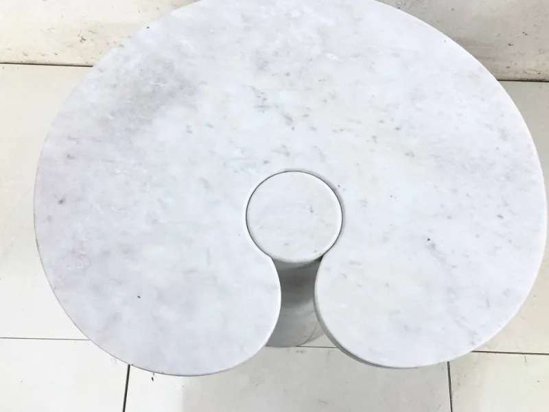 Discount Pamono Eros Side Table in White Marble by Angelo Mangiarotti, 1970s