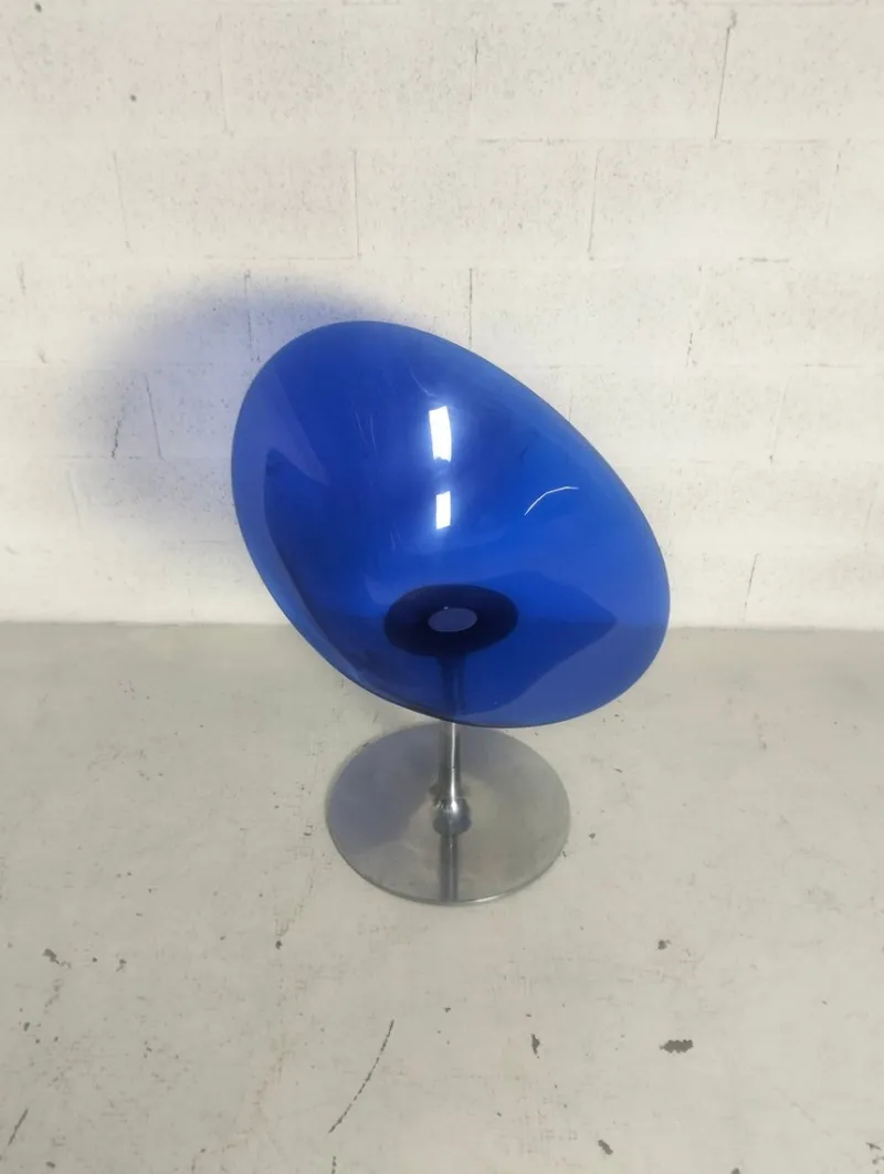 Pamono Eros Swivel Blue Chair by Philippe Starck for Kartell, 1990s> Office Chairs