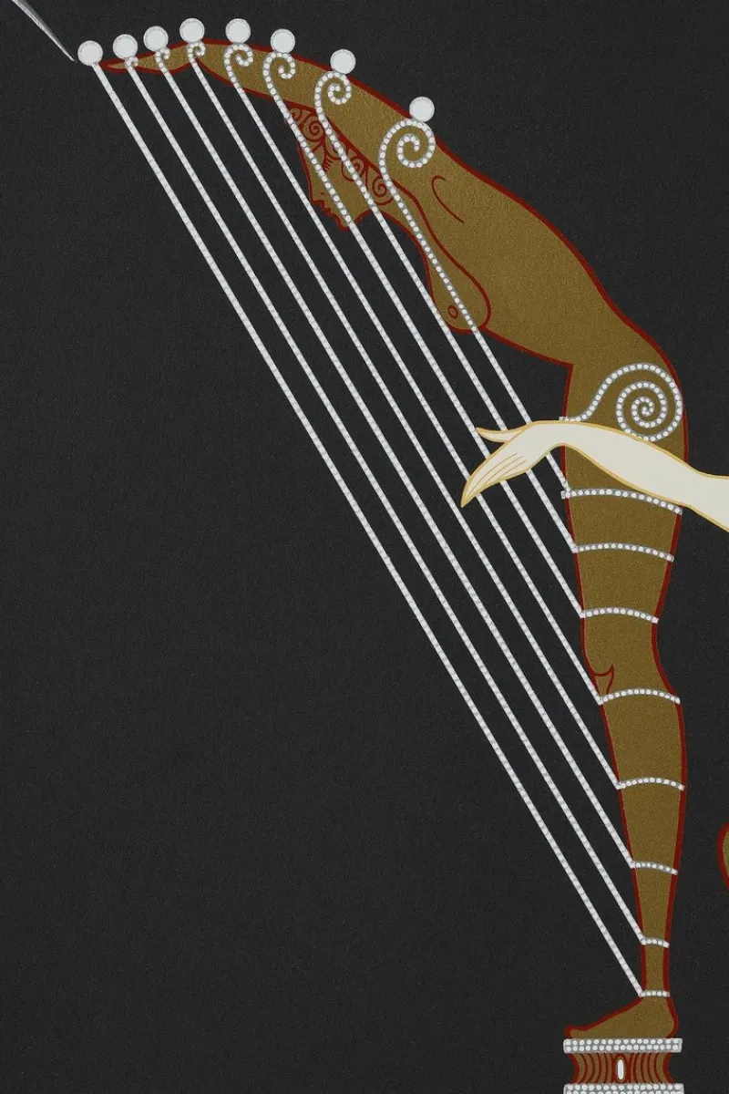 Pamono Erté, The Angel with the Harp, 1926, Color Lithograph> Art Deco