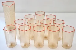 Pamono Esagonali Tumblers and Pitcher by Carlo Scarpa, Set of 13><noscript><img width=