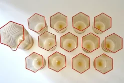 Pamono Esagonali Tumblers and Pitcher by Carlo Scarpa, Set of 13><noscript><img width=