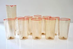 Pamono Esagonali Tumblers and Pitcher by Carlo Scarpa, Set of 13><noscript><img width=