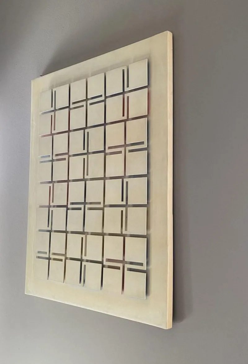 New Pamono Estuardo Maldonado, Abstract White Artwork, 1980, Acrylic Glass
