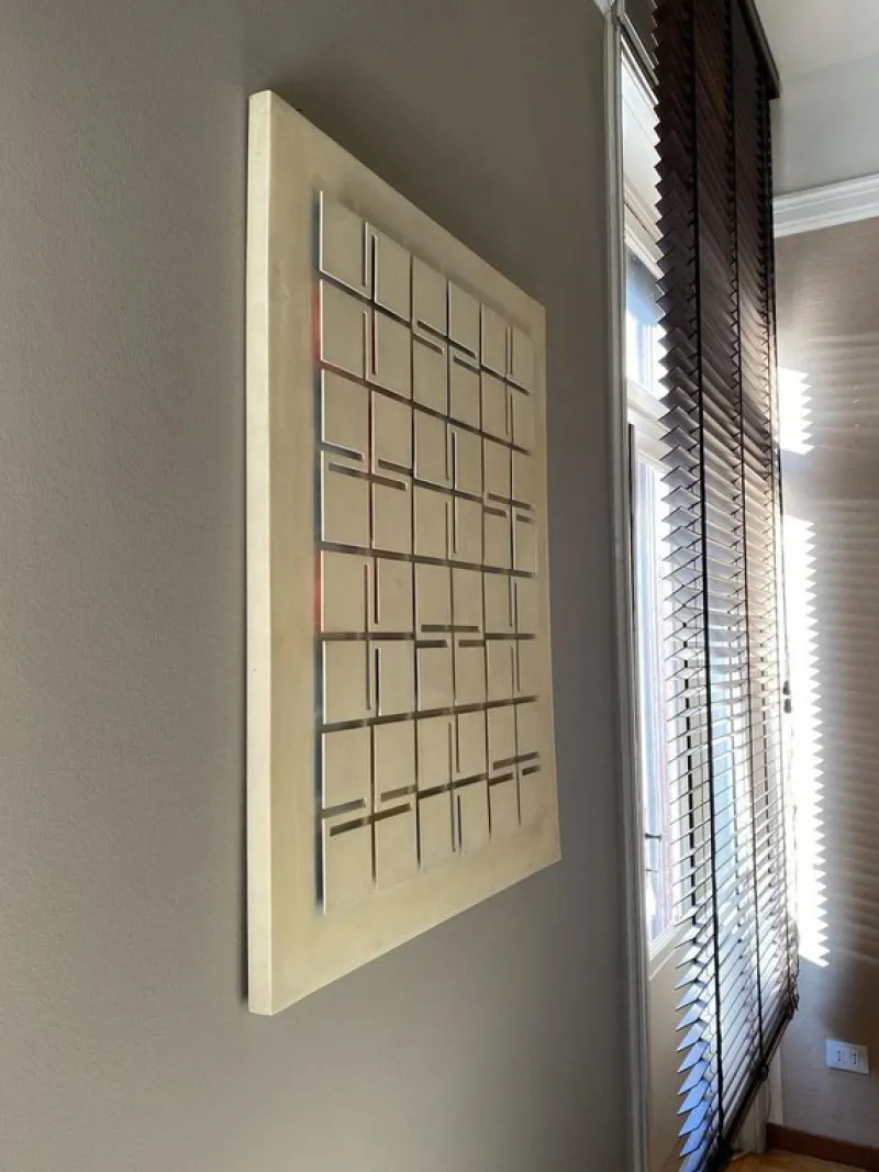 New Pamono Estuardo Maldonado, Abstract White Artwork, 1980, Acrylic Glass