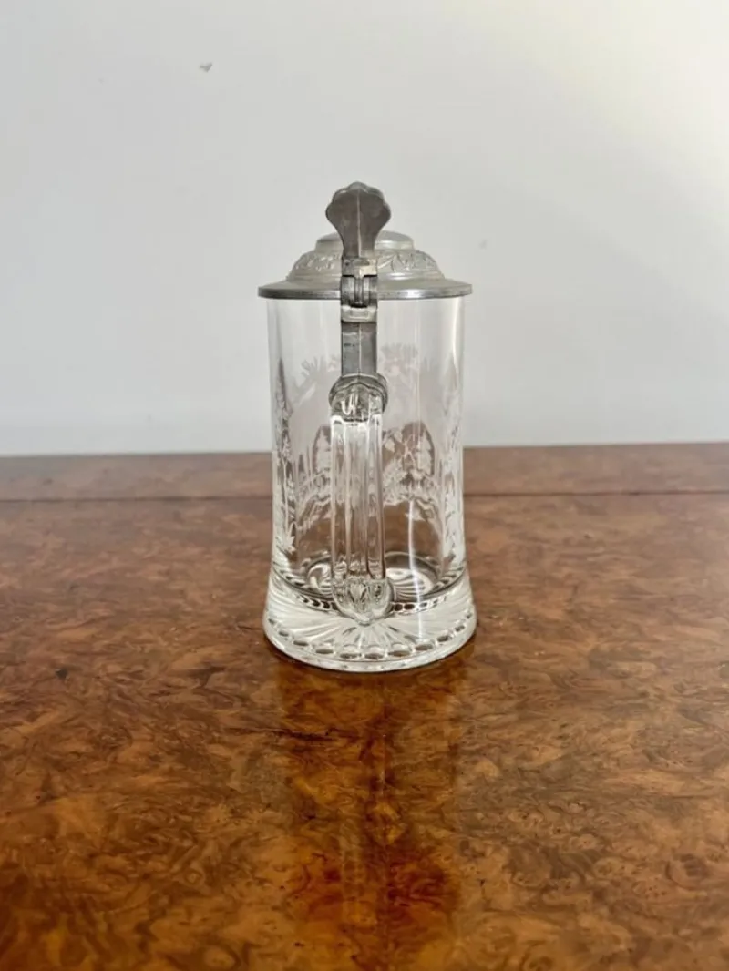 Pamono Etched Glass Tankard, 1920s> Glassware