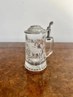 Pamono Etched Glass Tankard, 1920s><noscript><img width=