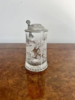 Pamono Etched Glass Tankard, 1920s><noscript><img width=