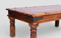 Pamono Ethnic Teak Coffee Table with Iron Fastenings, Northern India><noscript><img width=