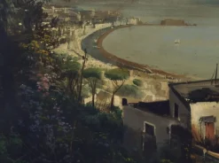 Pamono Ettore Ferrante, Italian Landscape Painting, Naples, Posillipo School, Oil on Canvas, Framed><noscript><img width=
