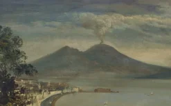 Pamono Ettore Ferrante, Italian Landscape Painting, Naples, Posillipo School, Oil on Canvas, Framed><noscript><img width=