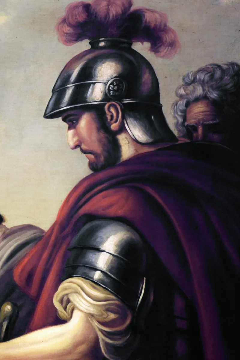 Discount Pamono Ettore Frattini, Flavius Belisarius (Homage to François-André Vincent), 1600s, Oil Painting, Framed