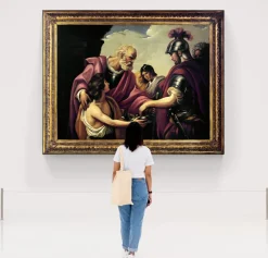 Discount Pamono Ettore Frattini, Flavius Belisarius (Homage to François-André Vincent), 1600s, Oil Painting, Framed