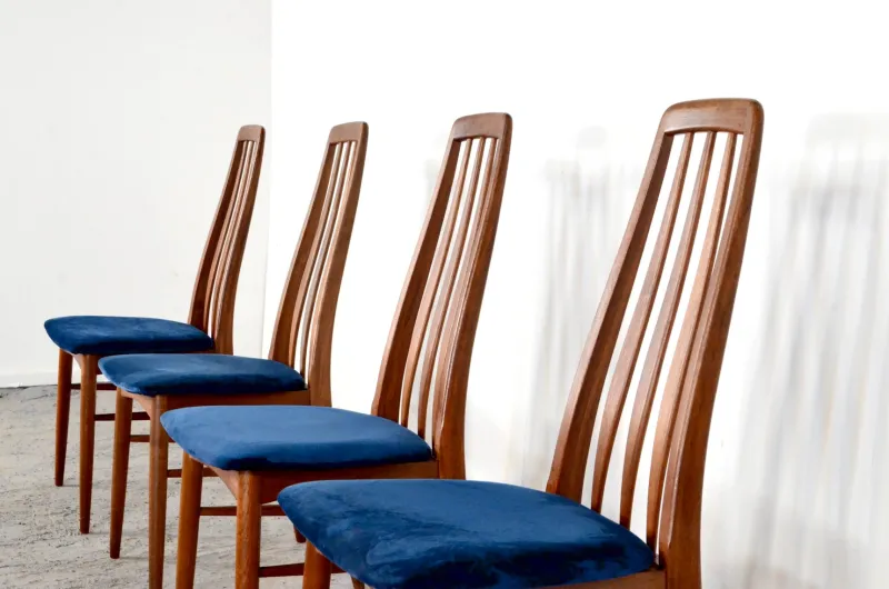 Pamono Eva Dining Chairs by Niels Koefoed for Koefoeds Møbelfabrik, 1960s, Set of 4> Side Chairs & Dining Chairs