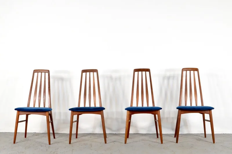 Pamono Eva Dining Chairs by Niels Koefoed for Koefoeds Møbelfabrik, 1960s, Set of 4> Side Chairs & Dining Chairs