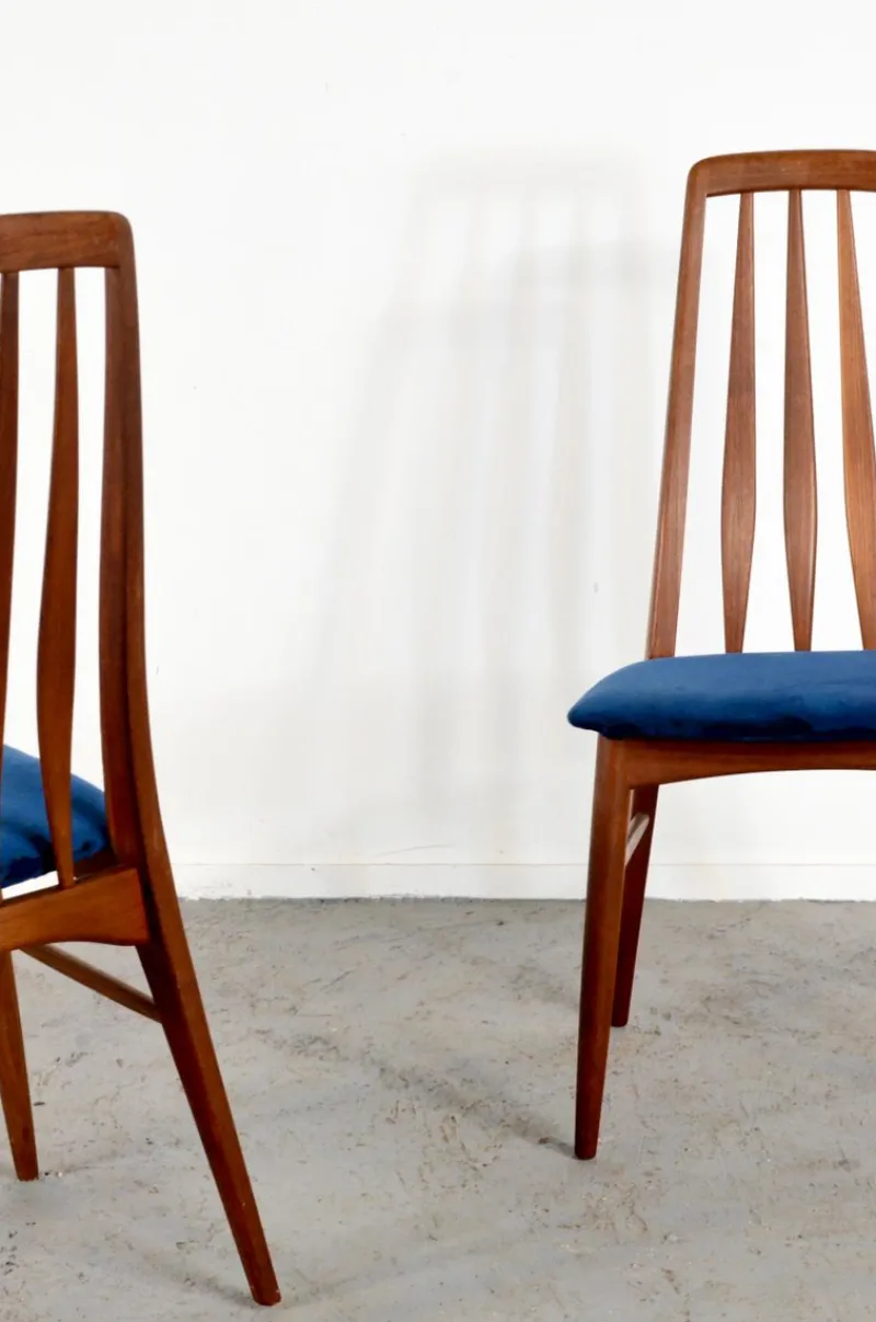 Pamono Eva Dining Chairs by Niels Koefoed for Koefoeds Møbelfabrik, 1960s, Set of 4> Side Chairs & Dining Chairs
