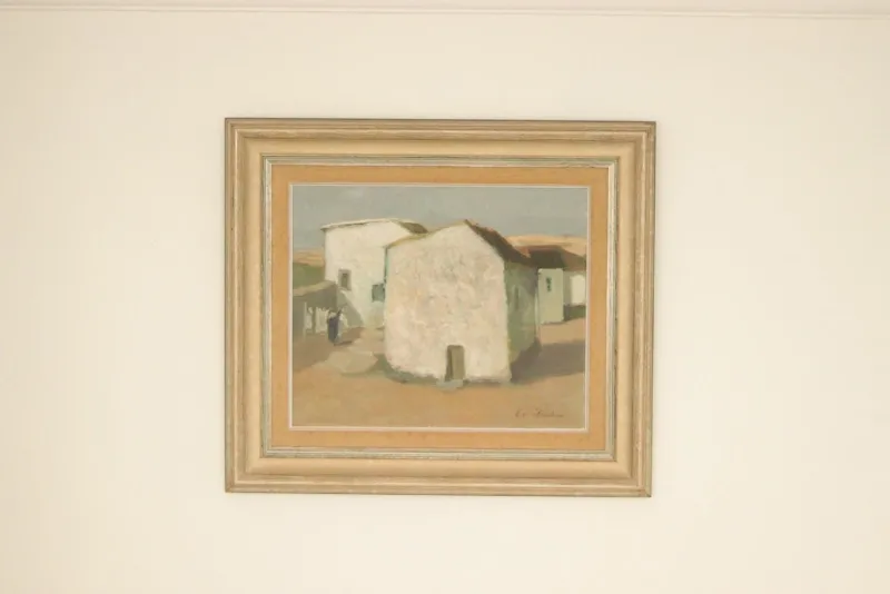 Pamono Evert Färhm, Houses, 1960s, Oil on Panel, Framed> Mid-Century|Painting