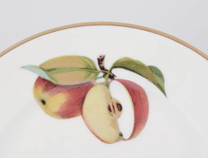 Pamono Evesham Porcelain Plates with Fruit Motifs from Royal Worcester, England, 1980s, Set of 9> Dinner Plates & Bowls